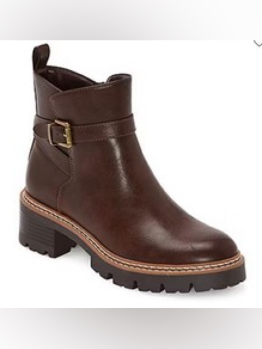 St. John's Bay Dark Brown Lug Sole Buckle Ankle Boots